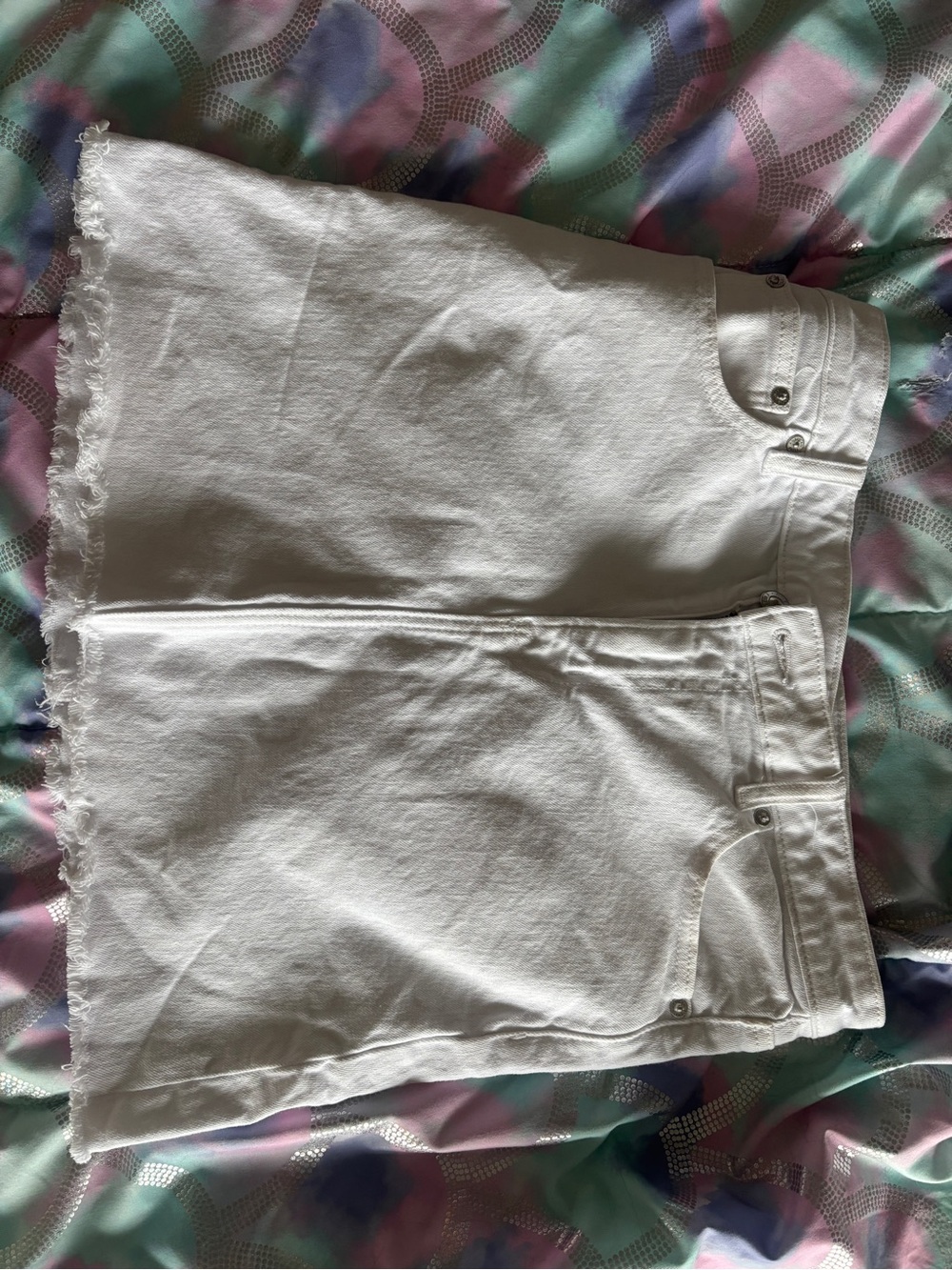 Women's White Denim mini skirt